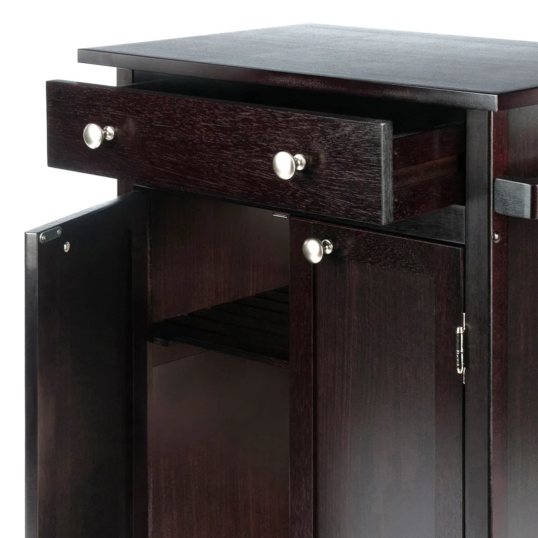 Winsome Wood Brown Wood Base with Mdf Top Rolling Kitchen Cart (17.72-in x 26.89-in x 34.02-in), photo 9 of 13