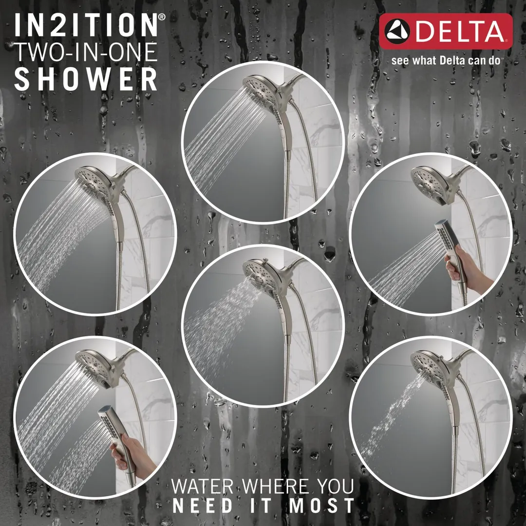Delta Universal Showering Components Stainless 5-Spray In2ition Dual Shower Head, 1.75 GPM (6.6 LPM), photo 7 of 8