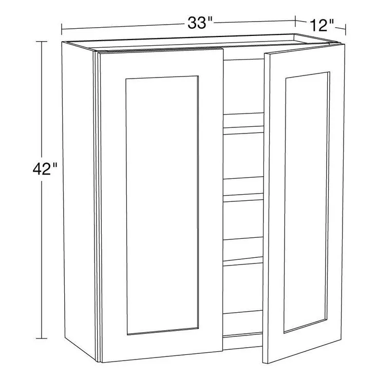 Home Decorators Collection Newport 33 in. W x 12 in. D x 42 in. H Assembled Plywood Wall Kitchen Cabinet in Mythic Blue with Soft Close, photo 3 of 5
