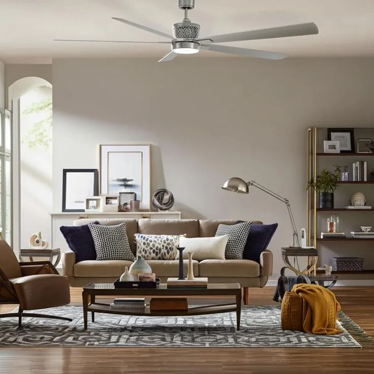 Home Decorators Collection Royalty 120 in. LED Indoor/Outdoor Brushed Nickel Ceiling Fan with Light and Remote Control, photo 2 of 2