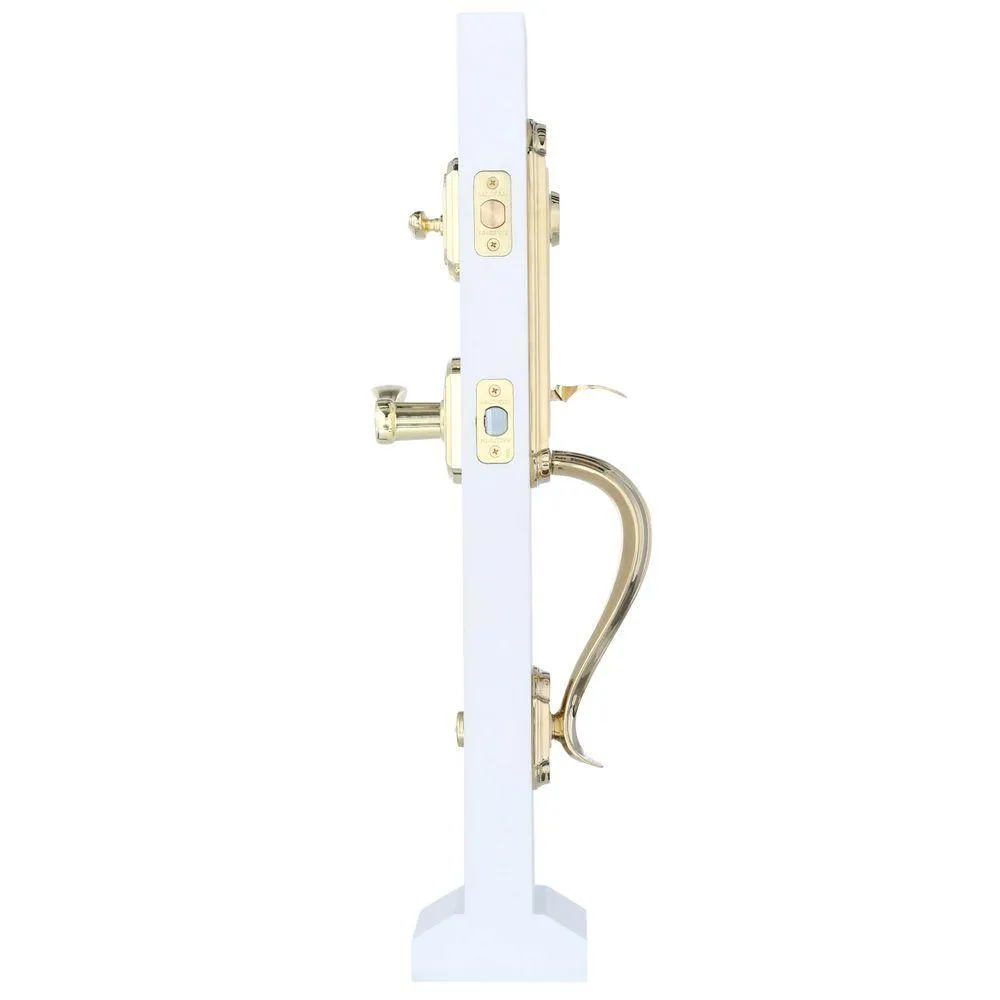 Prestige Avendale Single Cylinder Lifetime Polished Brass Door Handleset & Arch Rose Tobin Door Lever feat SmartKey, photo 2 of 12