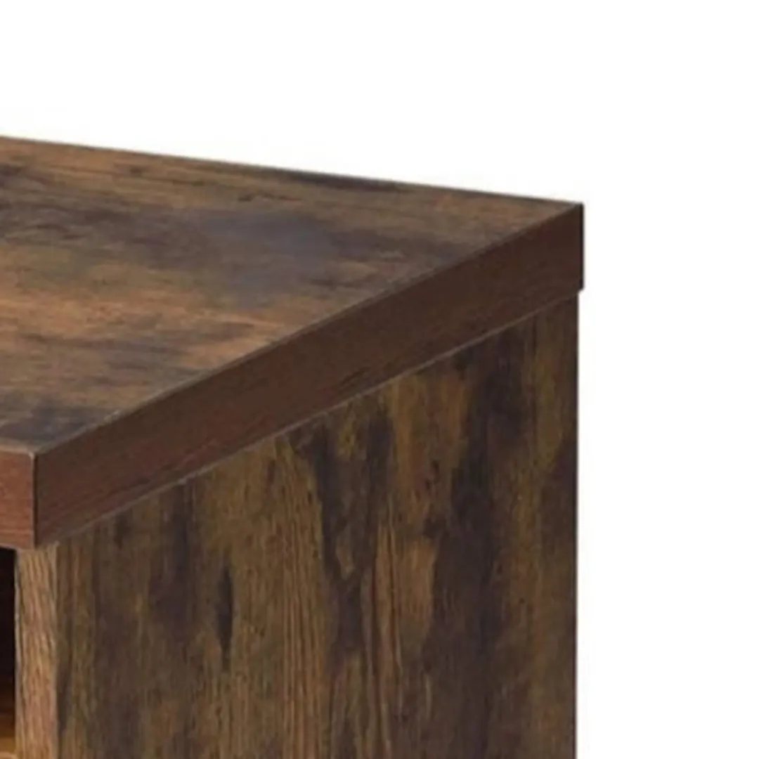 Benzara Contemporary Brown Lateral File Cabinet, 18.9  18.11  15.75in, Residential Use, Sturdy Wood and Metal Construction, Weathered Oak Brown Finish, photo 3 of 6