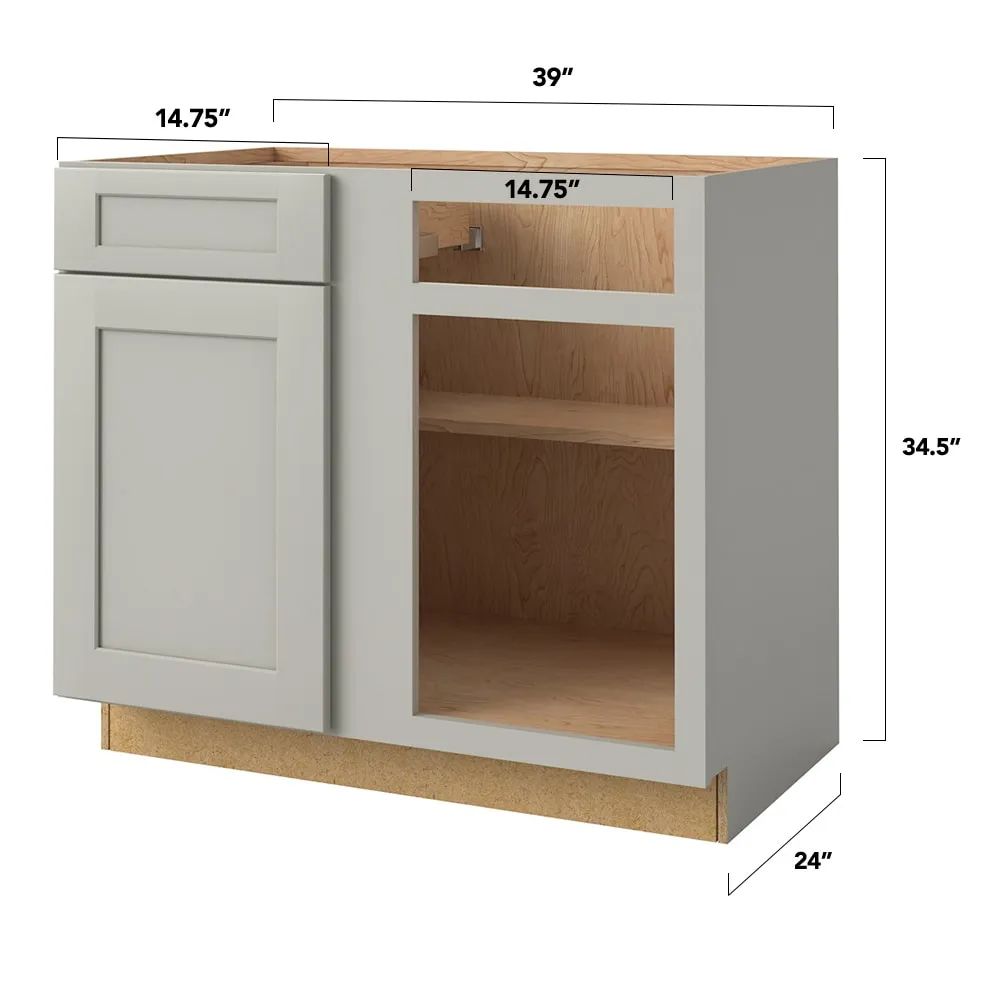 allen + roth Stonewall 39-in W x 34.5-in H x 24-in D Stone Blind 1-Drawer Base Fully Assembled Cabinet (Flat Panel Shaker Style), photo 5 of 13