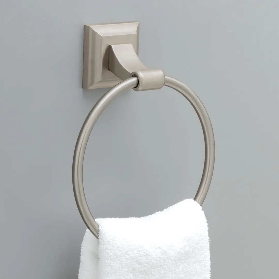Delta Bellamy 3‑Piece SpotShield Brushed Nickel Decorative Bathroom Hardware Set (18–24 in Towel Bar, Toilet Paper Holder, Towel Ring), photo 7 of 8