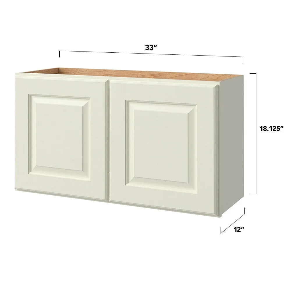 allen + roth Pattingham 33-in W x 18.125-in H x 12-in D Harbor Wall Fully Assembled Cabinet (Raised Panel Square Door Style), photo 5 of 15