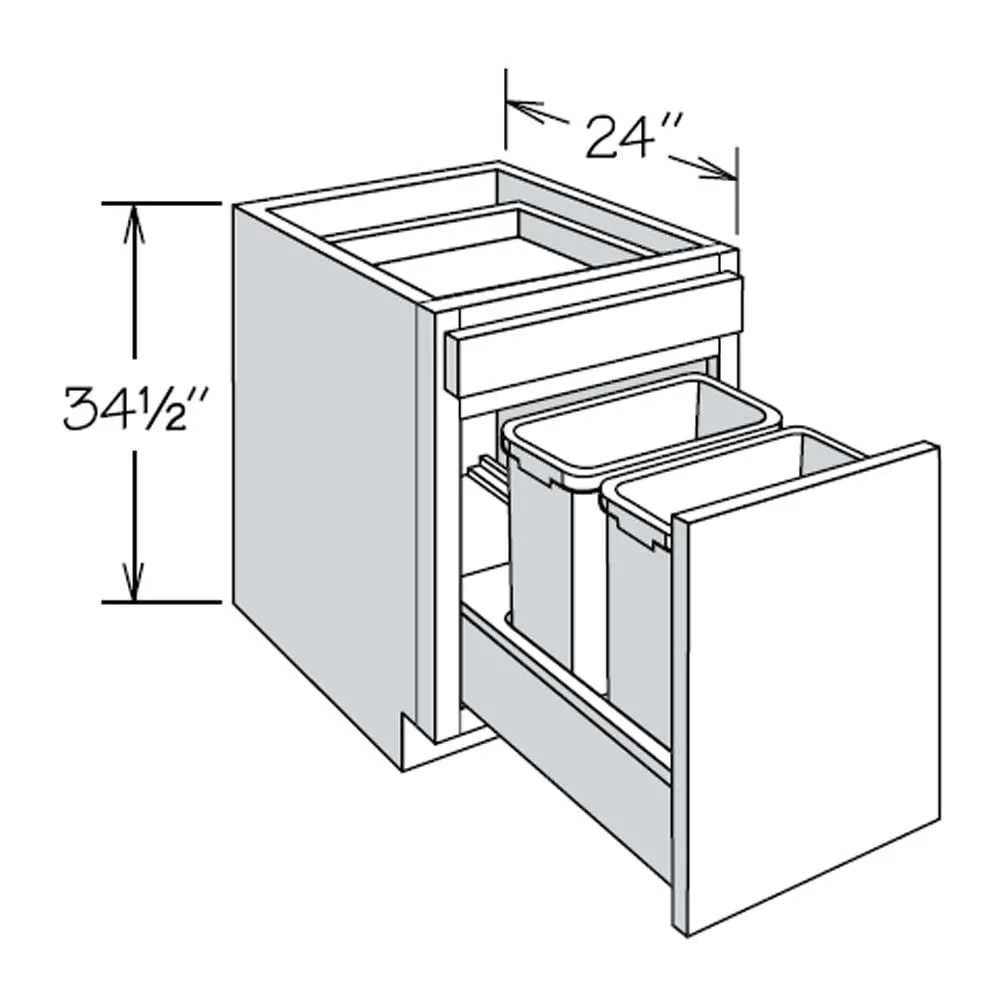 allen + roth Stonewall 18-in W x 34.5-in H x 24-in D Stone 1-Drawer Pull-out Wastebasket Base Fully Assembled Cabinet (Flat Panel Shaker Style), photo 14 of 15