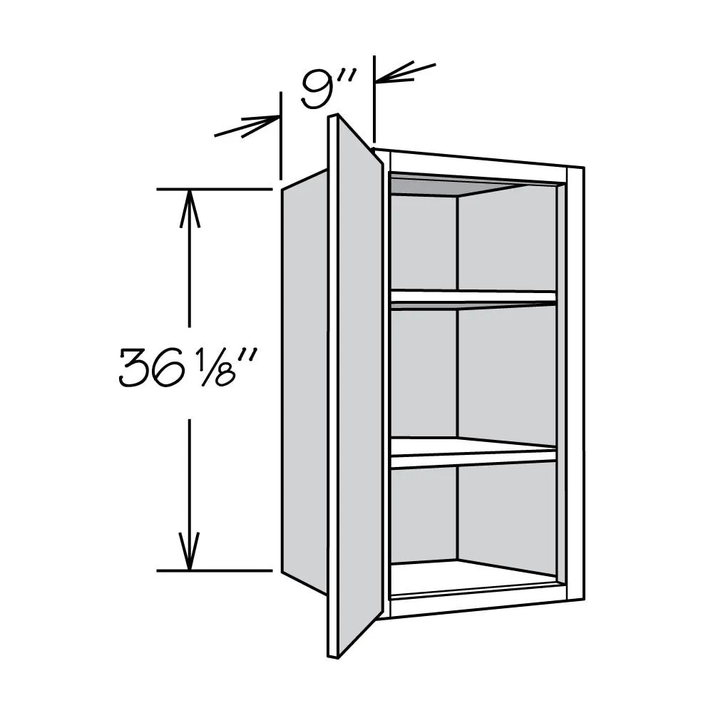 allen + roth Stonewall 9-in W x 36.125-in H x 12-in D Stone Wall Fully Assembled Cabinet (Flat Panel Shaker Door Style), photo 14 of 15