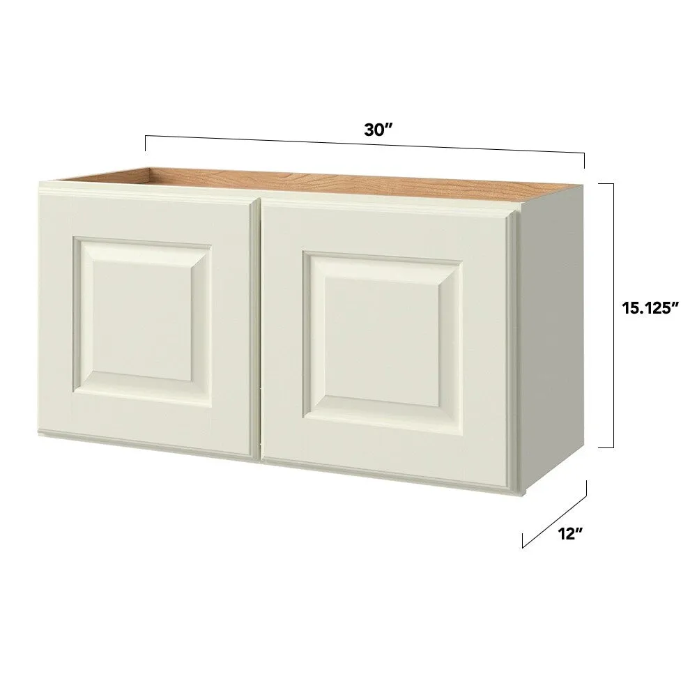 allen + roth Pattingham 30-in W x 15.125-in H x 12-in D Harbor Wall Fully Assembled Cabinet (Raised Panel Square Door Style), photo 5 of 15
