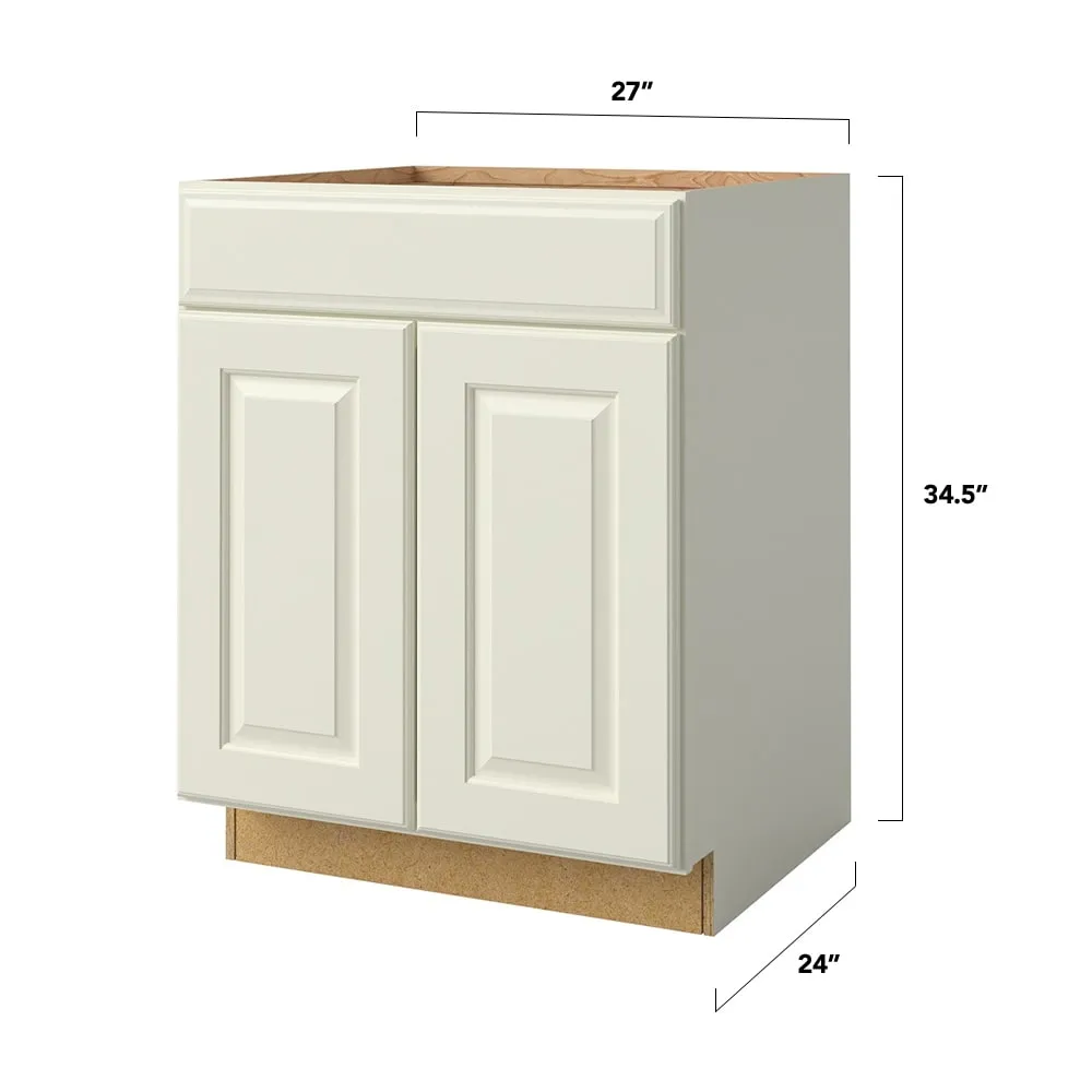 allen + roth Pattingham 27-in W x 34.5-in H x 24-in D Harbor 1-Drawer Base Fully Assembled Cabinet (Raised Panel Slab Door Style), photo 5 of 15