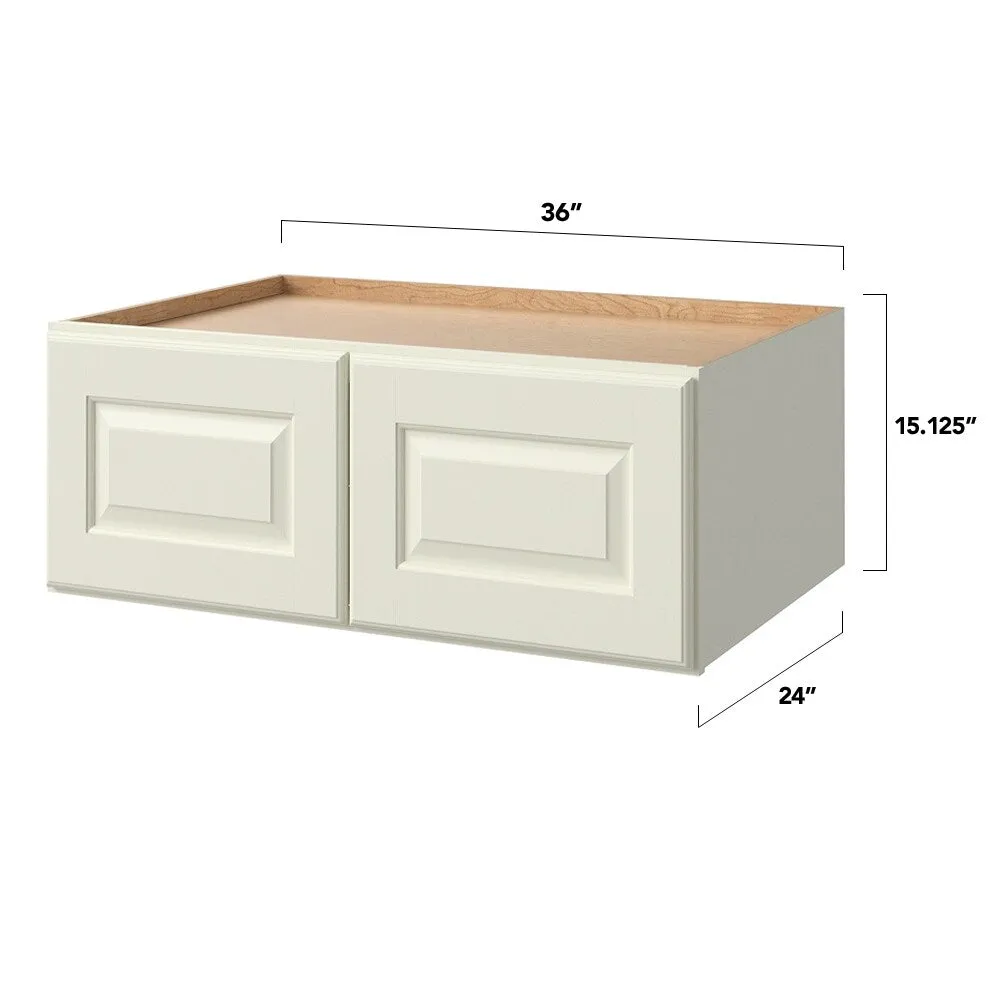 allen + roth Pattingham 36-in W x 15.125-in H x 24-in D Harbor Wall Fully Assembled Cabinet (Raised Panel Square Door Style), photo 5 of 15