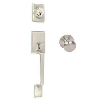 Molten Bronze Single Cylinder Oil-Rubbed Bronze Right-Hand Stonebriar Door Handleset with Carlow Lever