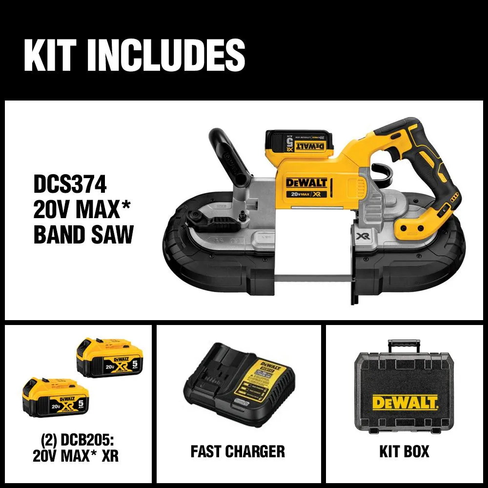 20-Volt MAX XR Lithium-Ion Cordless Brushless Deep Cut Band Saw Kit with (2) Batteries 5Ah, Charger and Case, photo 2 of 16