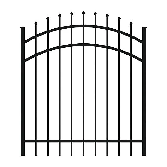 IronCraft Orleans 4 ft. H x 4 ft. W Black Aluminum Arched Fence Gate, photo 2 of 3
