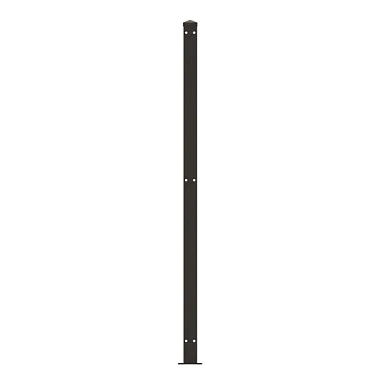 IronCraft Euro 50 in. Black Steel Fence Post with Flange for Deck or Patio Mounting, photo 2 of 2