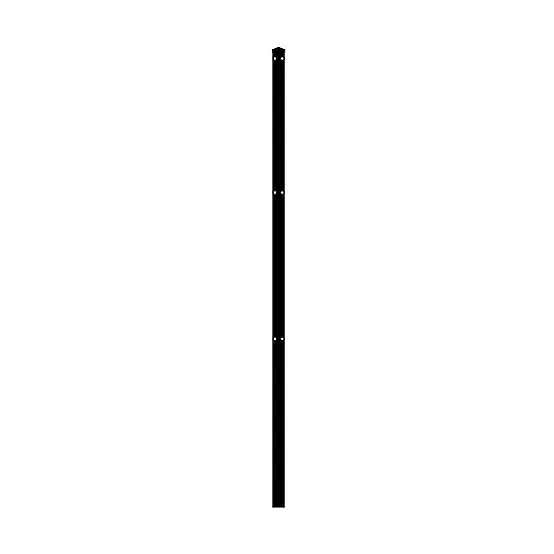 IronCraft Euro 86 in. Black Steel Fence Post with Cap and Clips, photo 2 of 3