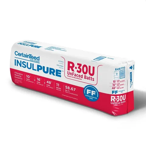 R-30 Unfaced Fiberglass Batt Insulation