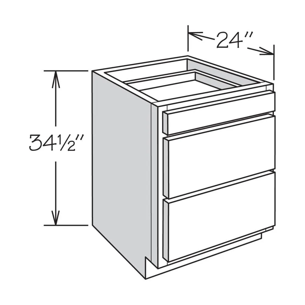 allen + roth Stonewall 24-in W x 34.5-in H x 24-in D Stone 3-Drawer Base Fully Assembled Cabinet (Flat Panel Style), photo 17 of 17