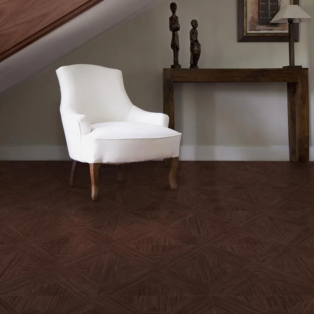 Perfection Floor Tile Bordeaux Wood Collection Bordeaux Walnut/Satin 20-in x 20-in Water Resistant Interlocking Luxury Flooring (16.7-sq ft), photo 2 of 5