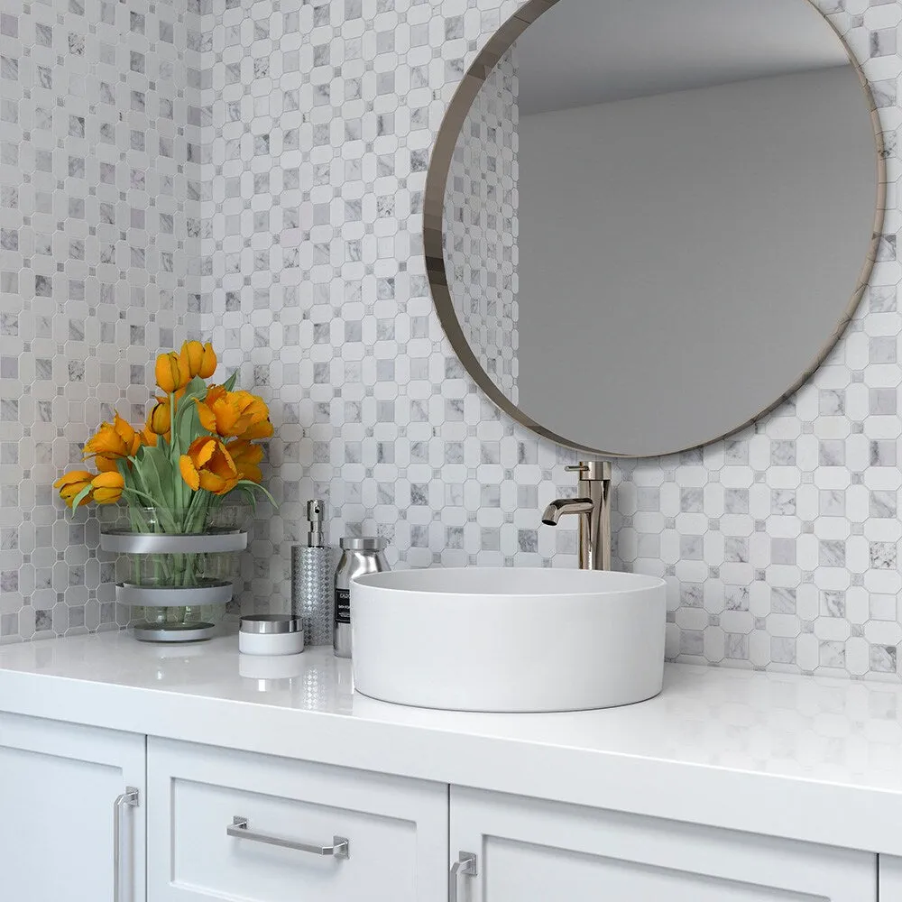 Elida Ceramica Astor Lane Marble 12-in x 12-in Polished Basketweave Mosaic Floor and Wall Tile, 0.88-sq ft per Piece, photo 9 of 9