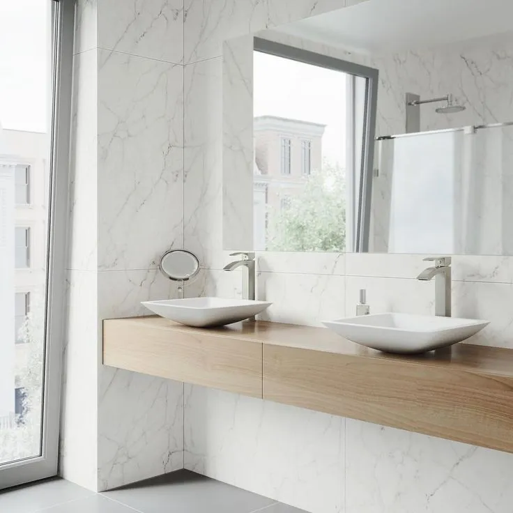 VIGO White Begonia Handmade Countertop Matte Stone Square Vessel Bathroom Sink in Matte White, photo 2 of 10