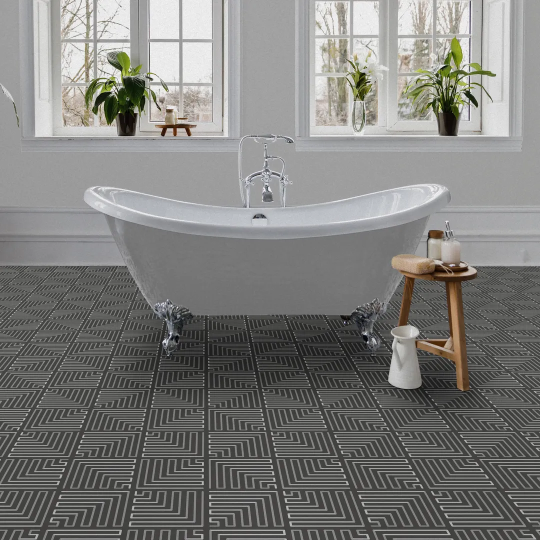 Perfection Floor Tile Geo Collection Deco Zag/Satin 20-in x 20-in Water-Resistant Interlocking Luxury Vinyl Tile Flooring, 16.7-sq ft/carton, photo 3 of 4