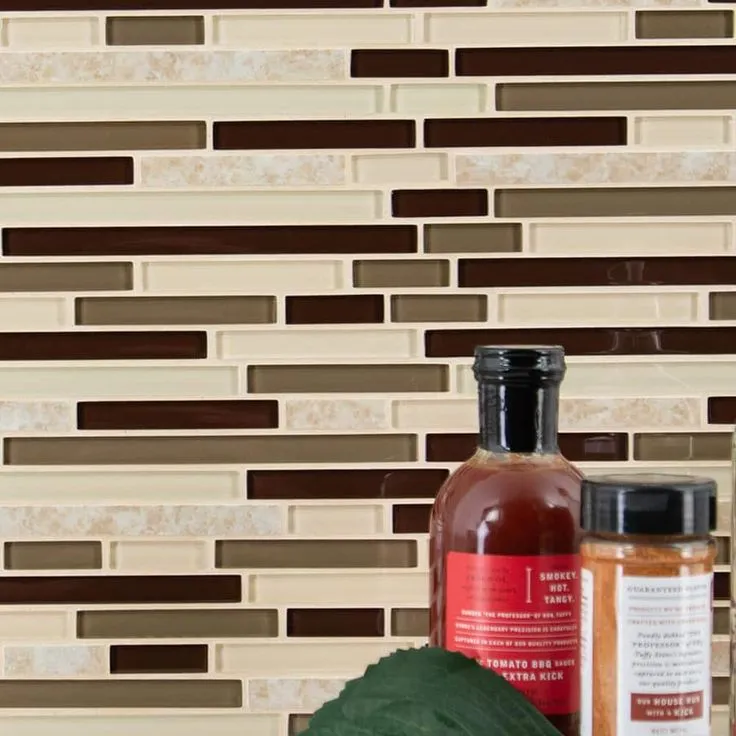 MSI Amalfi Cafe Interlocking 12 in. x 12 in. x 6 mm Glass and Porcelain Mesh-Mounted Mosaic Tile (15 sq. ft./case), photo 3 of 7