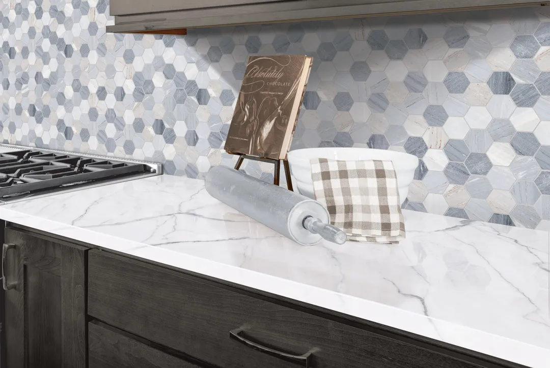 Satori Palissandro 12-in x 12-in Polished Natural Stone Look Hexagon Mosaic Floor and Wall Tile (0.96-sq. ft/ Piece), photo 2 of 8