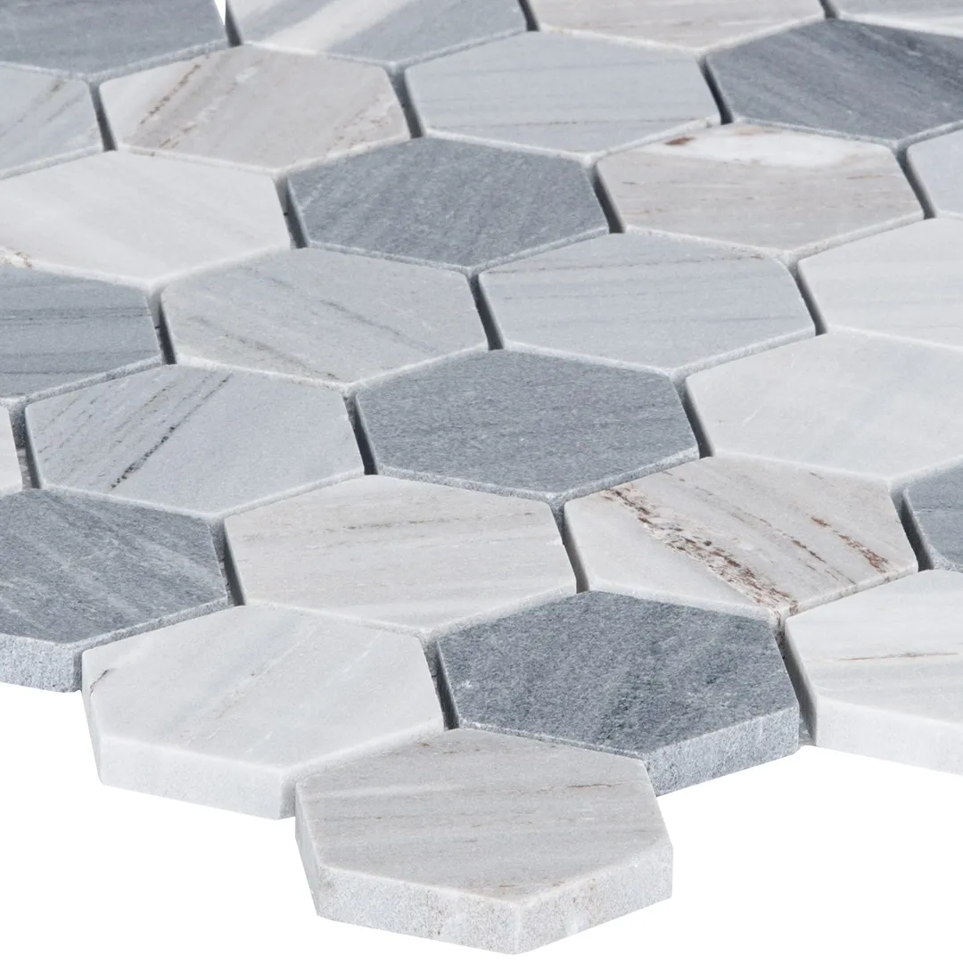 Satori Palissandro 12-in x 12-in Polished Natural Stone Look Hexagon Mosaic Floor and Wall Tile (0.96-sq. ft/ Piece), photo 4 of 8