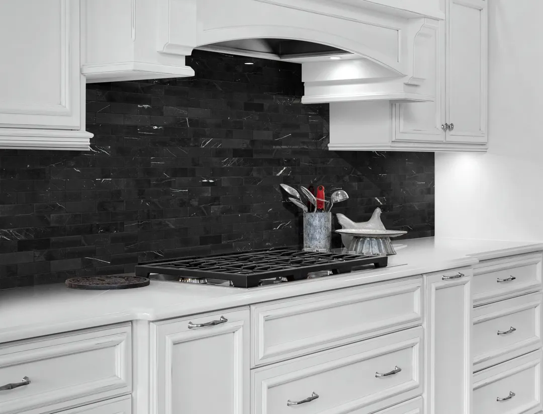 Satori Nero 12-in x 12-in Polished Natural Stone Marble Look Mosaic Wall Tile (0.97-sq. ft/ Piece), photo 2 of 7