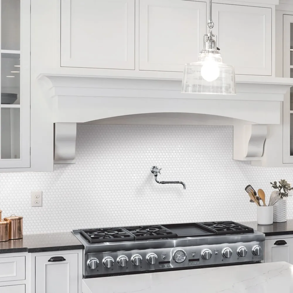 Satori Hudson Brilliant White 12-in x 12-in Glossy Porcelain Mosaic Wall Tile (0.9-sq. ft/ Piece), photo 2 of 8