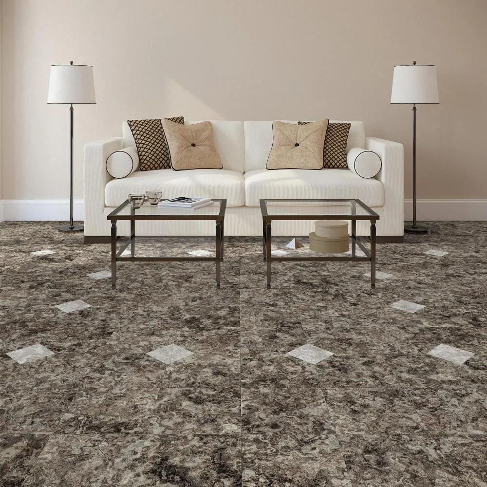 Perfection Floor Tile Breccia Collection Breccia Machiato/Satin 20-in x 20-in Water-Resistant Interlocking Luxury Flooring, 16.7-sq ft Carton, photo 2 of 4