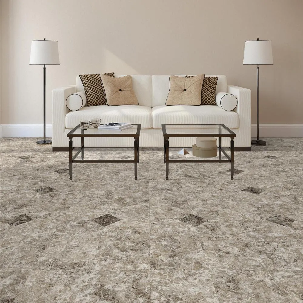 Perfection Floor Tile Breccia Collection Breccia Crema Primo/Satin 20-in x 20-in Water Resistant Interlocking Luxury Flooring, 16.7-sq ft Carton, photo 2 of 4