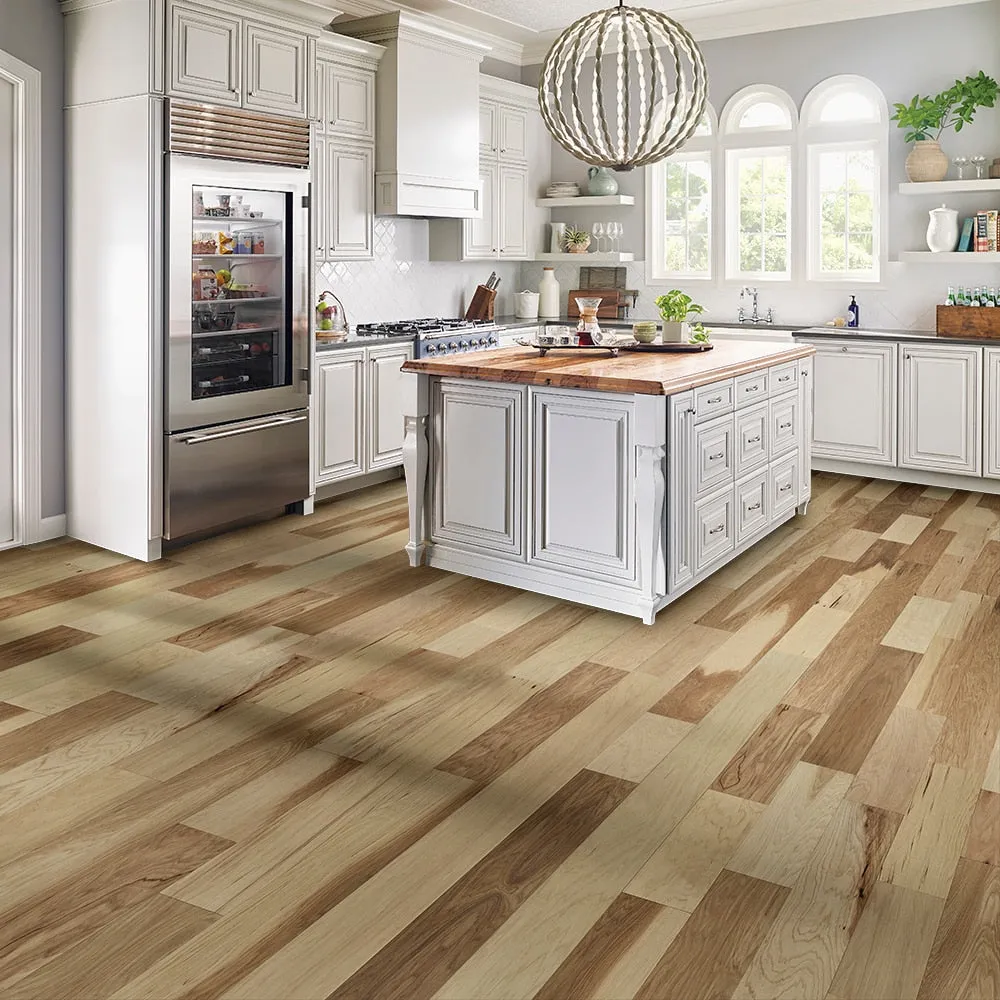 Bruce Nature of Wood Natural Hickory 6-1/2-in W x 3/8-in T x Varying Length Handscraped Engineered Hardwood Flooring (39.5-sq ft / Carton), photo 2 of 5