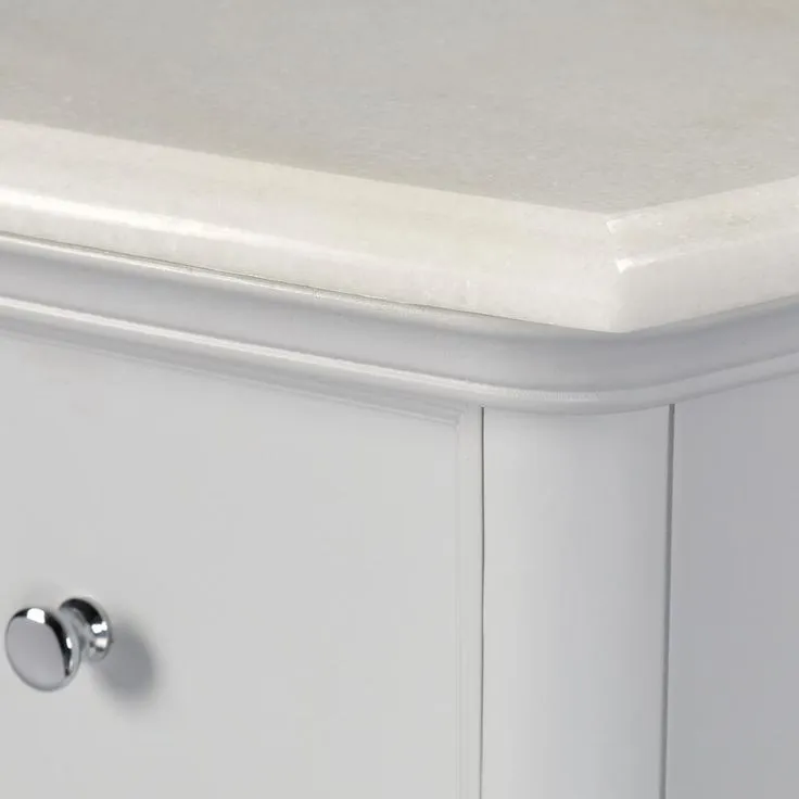 Hampton Harbor 45 in. W x 22 in. D Bath Vanity in Dove Grey with Natural Marble Vanity Top in White, photo 2 of 8