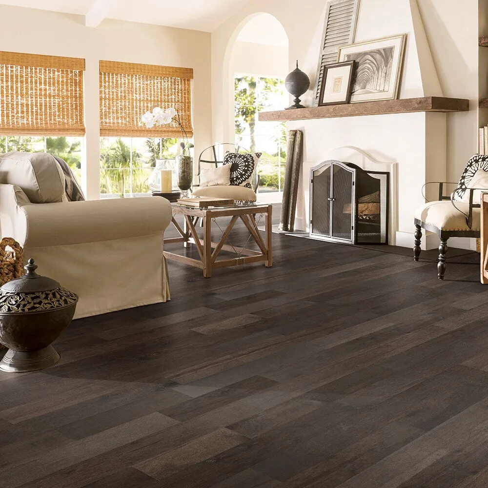 Bruce Nature of Wood Dark Brown Maple 6-1/2-in W x 3/8-in T x Varying Length Smooth/Traditional Engineered Hardwood Flooring (39.5-sq ft / Carton), photo 2 of 7