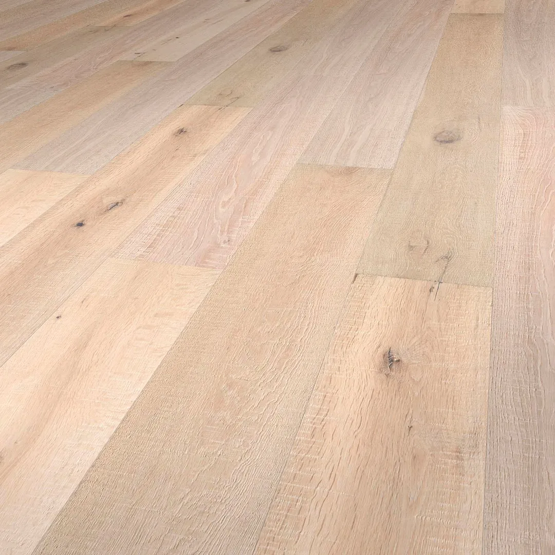 Flooors by LTL Woodstock Oak rustic, brushed, hand scraped, white oiled Oak 19/32-in T x 7-31/64-in W Handscraped Engineered Hardwood Flooring ( 23.31-sq ft / Carton ), photo 5 of 7