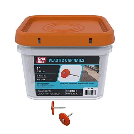 Plastic Cap Roofing Nails 1" 3000/Bucket Mill