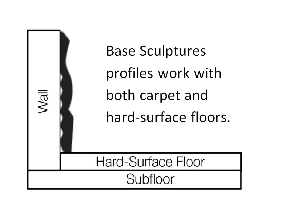 Flexco Harmony Base Sculpture Seashell 0.375-in T x 2.675-in W x 480-in L Vinyl Wall Base, photo 2 of 5
