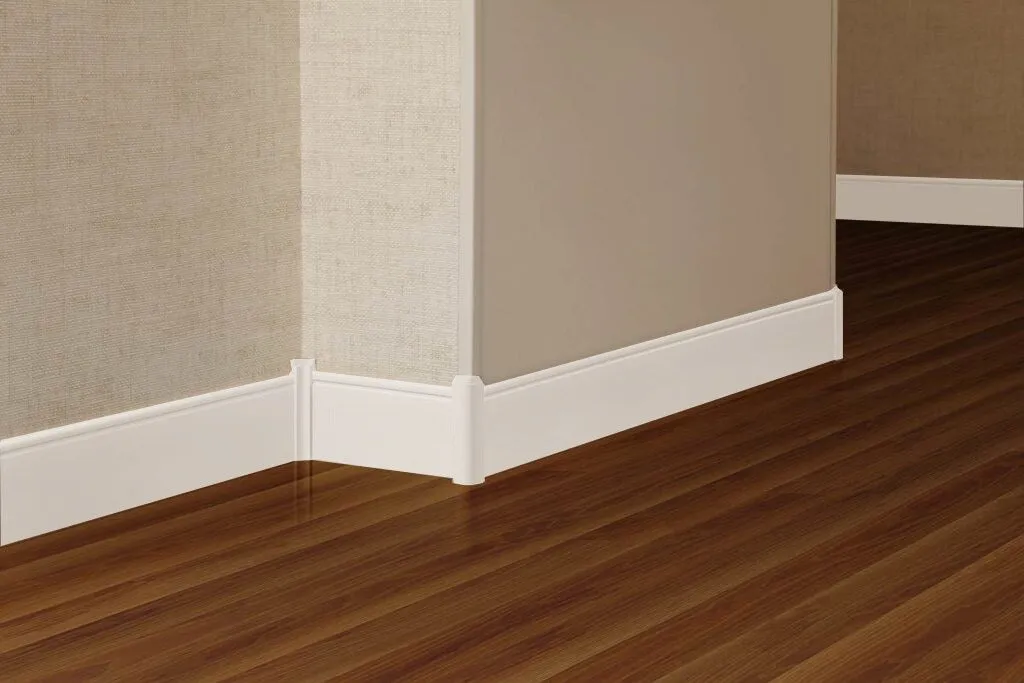 Flexco Escalate Base Sculpture Arctic White 0.25-in T x 6-in W x 96-in L Vinyl Wall Base, photo 2 of 6
