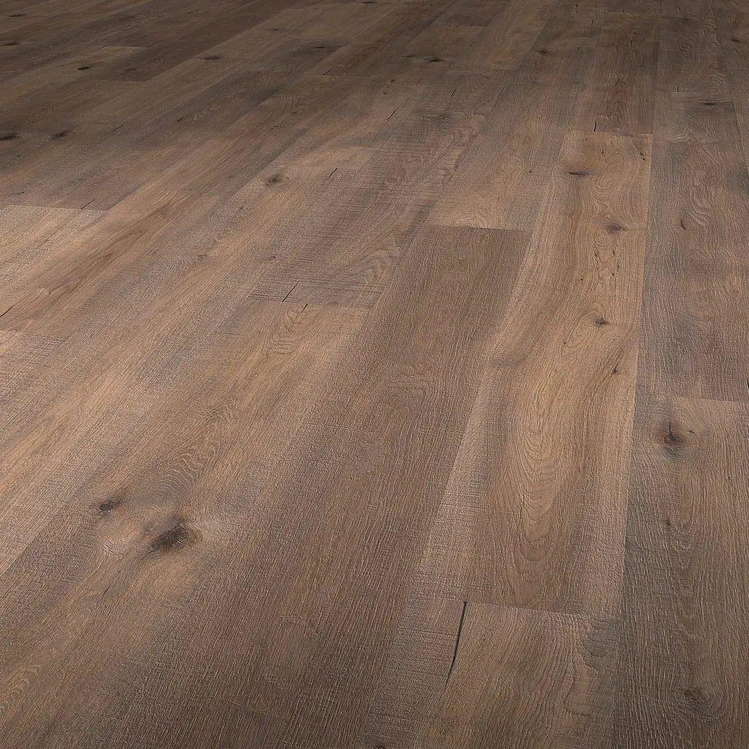 Flooors by LTL Manchester Brown Oak 19/32-in T x 7-31/64-in W Handscraped Engineered Hardwood Flooring ( 23.31-sq ft / Carton ), photo 5 of 7