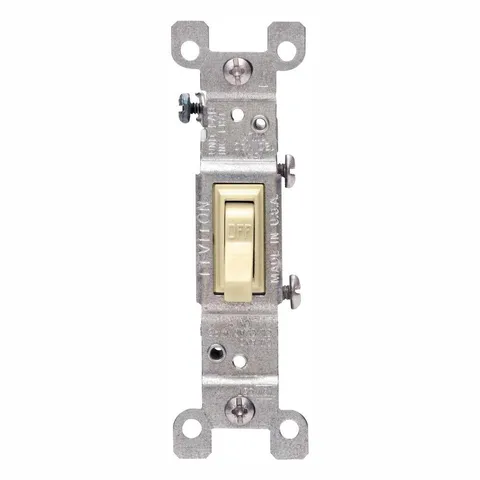 15 Amp Single Pole Switch, Ivory (10-Pack)