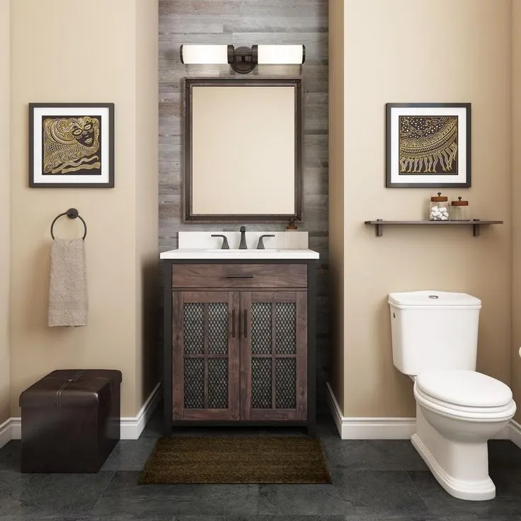Drysdale 30 in. Wx 34.5 in. H Bath Vanity in Sable with Engineered Stone Vanity Top in Lgt Vein Carrera with White Basin, photo 6 of 6