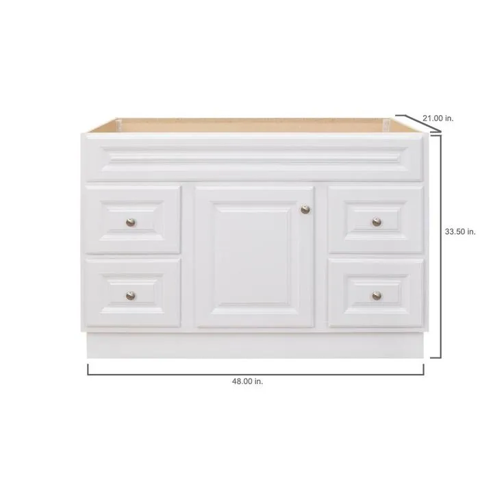Hampton Bay Hampton 48 in. W x 21 in. D x 33.5 in. H Bathroom Vanity Cabinet Only in White, photo 11 of 17