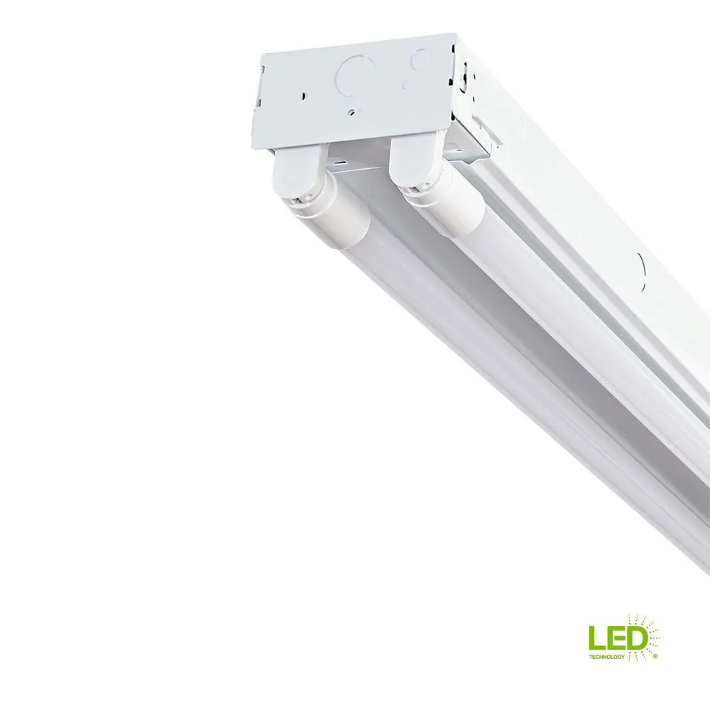 4 ft. 2-Light T8 Industrial LED White Strip Light with 1800 Lumen DLC Flex Tubes 3500K, photo 6 of 6