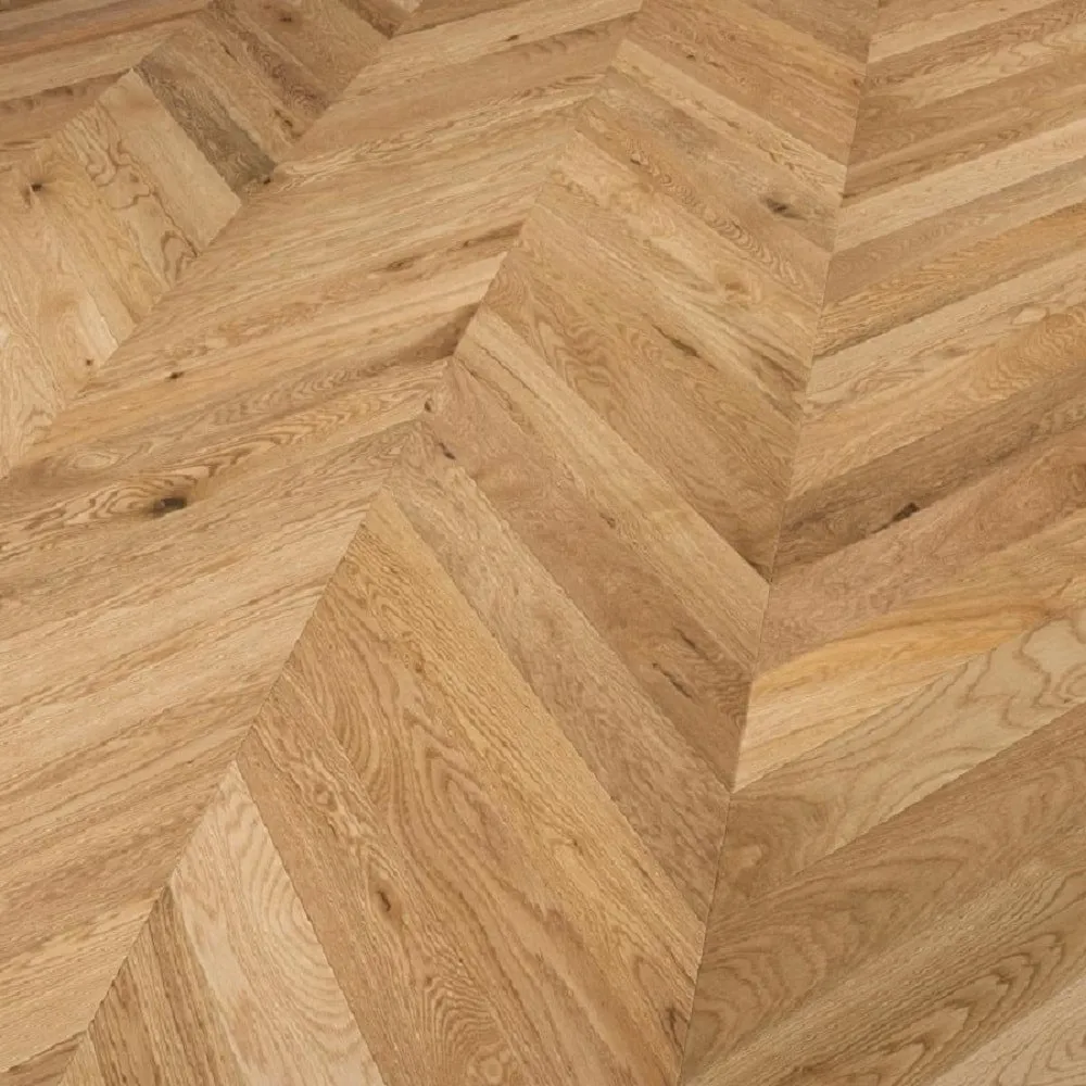 Flooors by LTL Chevron Flax Tan Oak 19/32-in T x 3-17/32-in W Wirebrushed Engineered Hardwood Flooring ( 7.31-sq ft / Carton ), photo 5 of 7