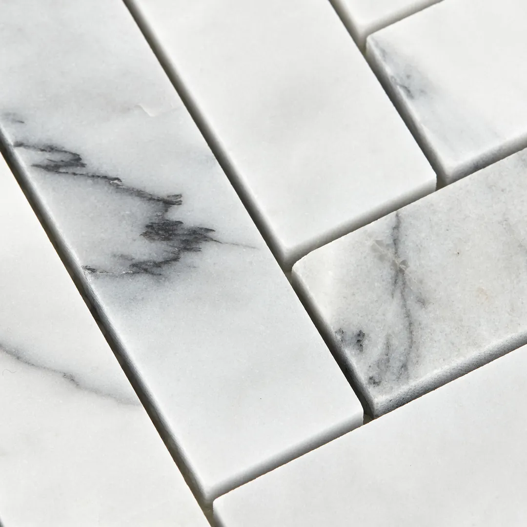 American Olean Genuine Stone Refined White 11-in x 14-in Honed Marble Herringbone Floor and Wall Tile, 0.94 sq ft per Piece, photo 4 of 7