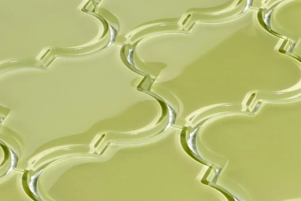 Giorbello Glass Arabesque Tiles Light Olive 4-in x 4-in Glossy Glass Subway Wall Tile (7.81-sq. ft/ Carton), photo 2 of 2