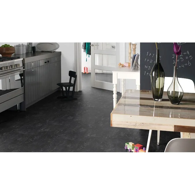 Marmoleum Forbo Flooring Systems Marmoleum Cinch Loc Seal Black 10-mm T x 12-in W x 12-in L Waterproof Tile Look Laminate Flooring (6.78-sq ft / Carton), photo 5 of 6