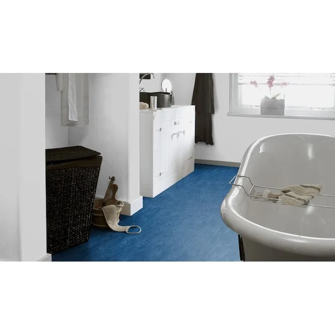 Forbo Flooring Systems Marmoleum Cinch Loc Seal Blue 10-mm T x 12-in W x 36-in L Waterproof Tile Look Laminate Flooring (20.34-sq ft / Carton), photo 5 of 6