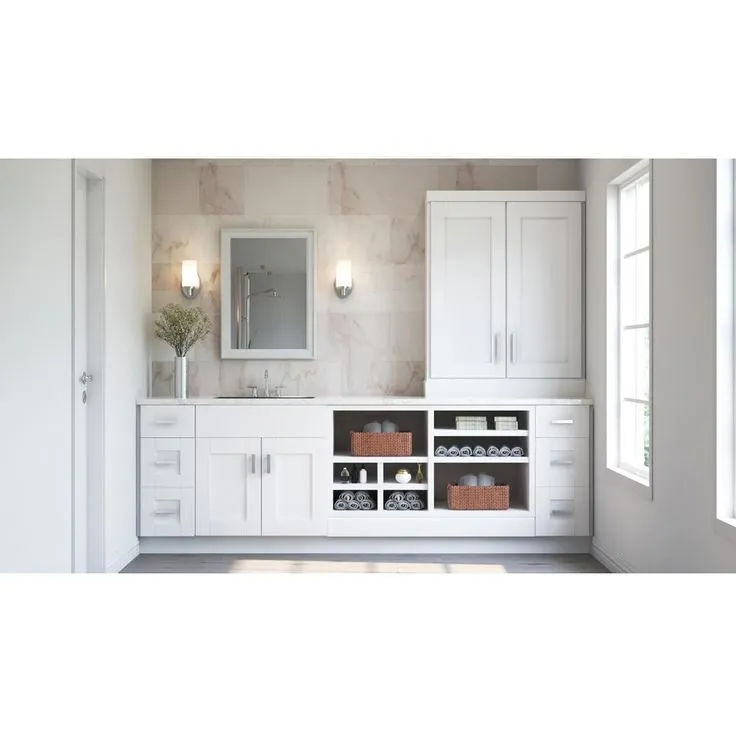 Hampton Bay Shaker Assembled 28.5x34.5x16.5 in. Lazy Susan Corner Base Kitchen Cabinet in Satin White, photo 7 of 9